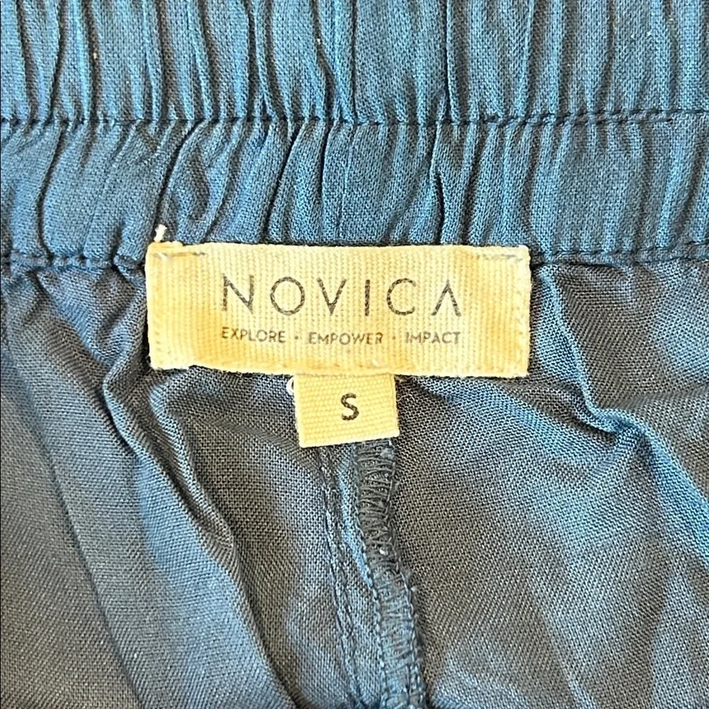 Novica navy blue polyester jogger pants size small